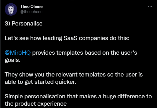 Personalisation and User Activation - Miro