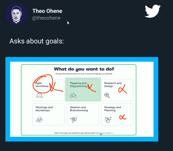 Ask about goals.