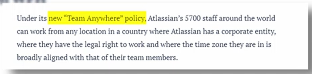Atlassian's Team Anywhere Policy