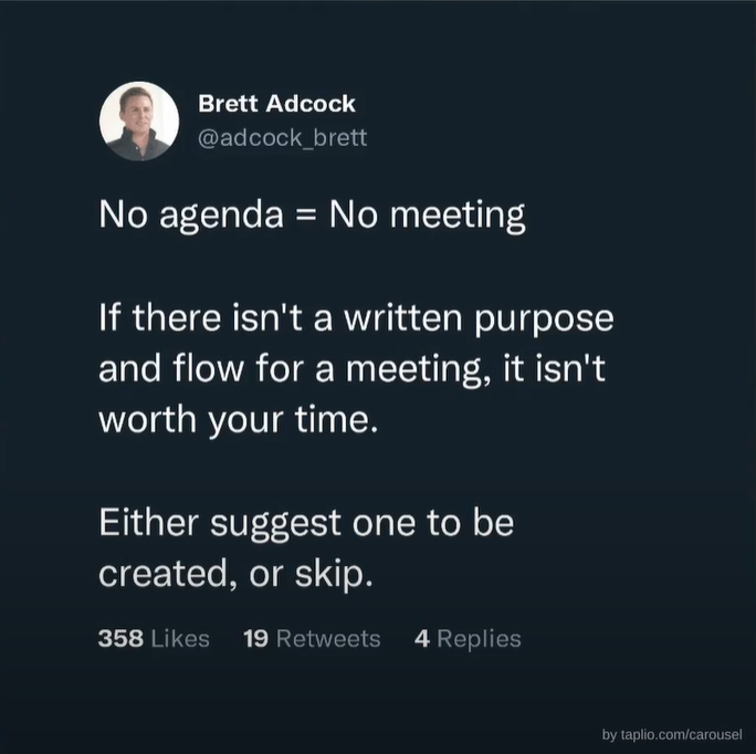 No Agenda = No Meeting