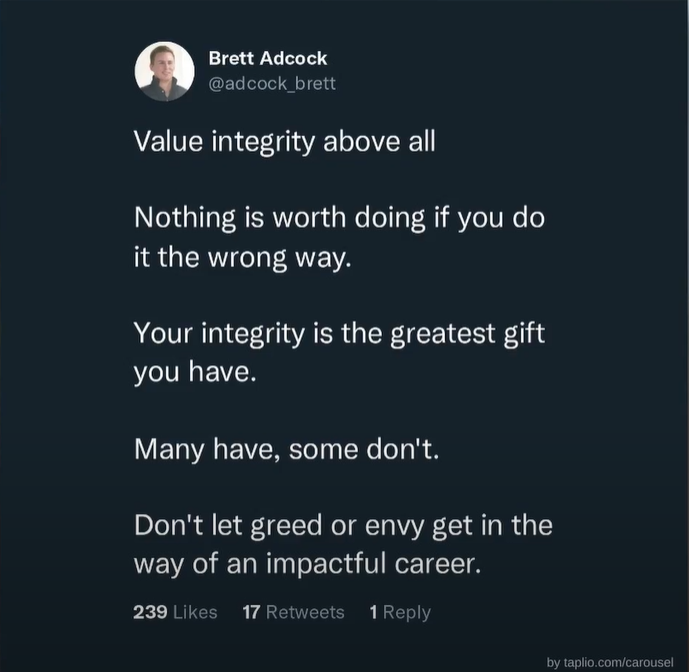 Integrity > Everything